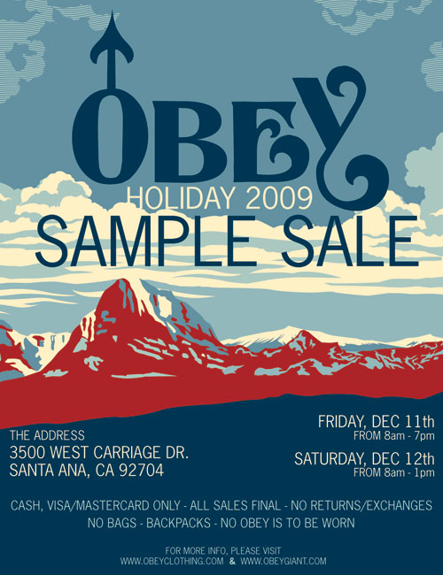 Obey Clothing Holiday sample sale 2009 - BACK
