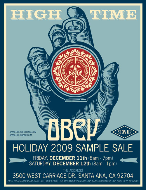Obey Clothing Holiday sample sale 2009 - FRONT